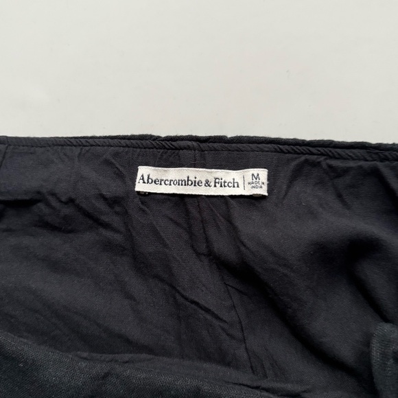 Abercrombie & Fitch Scarlett Linen Blend Wrap Mini Skort Skirt Black Medium - Picture 7 of 12